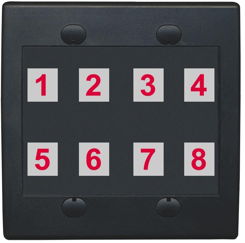 RiteAV - Custom Wall Plate 8 Port - 2 Gang Flat [Black/Black]