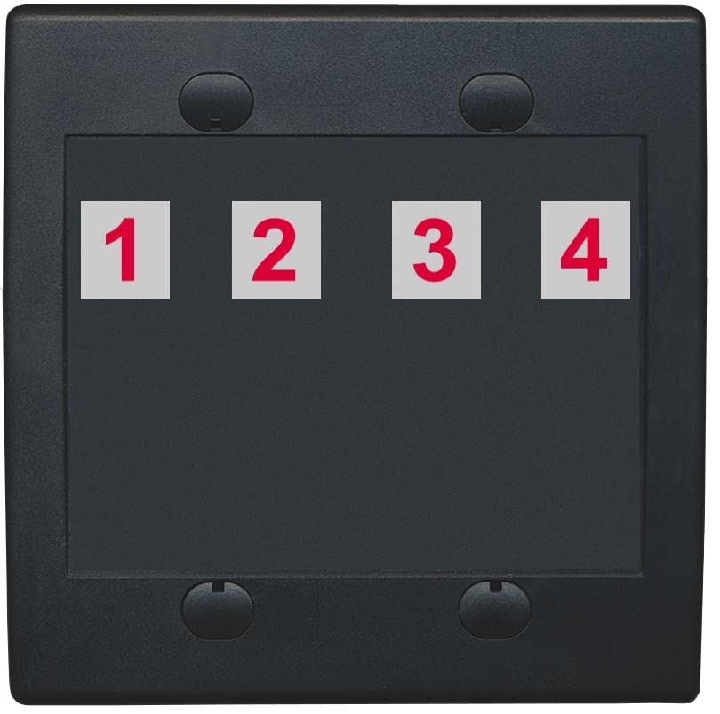 RiteAV Custom 4 Port Custom Wall Plate - Flat 2 Gang [Black/Black]