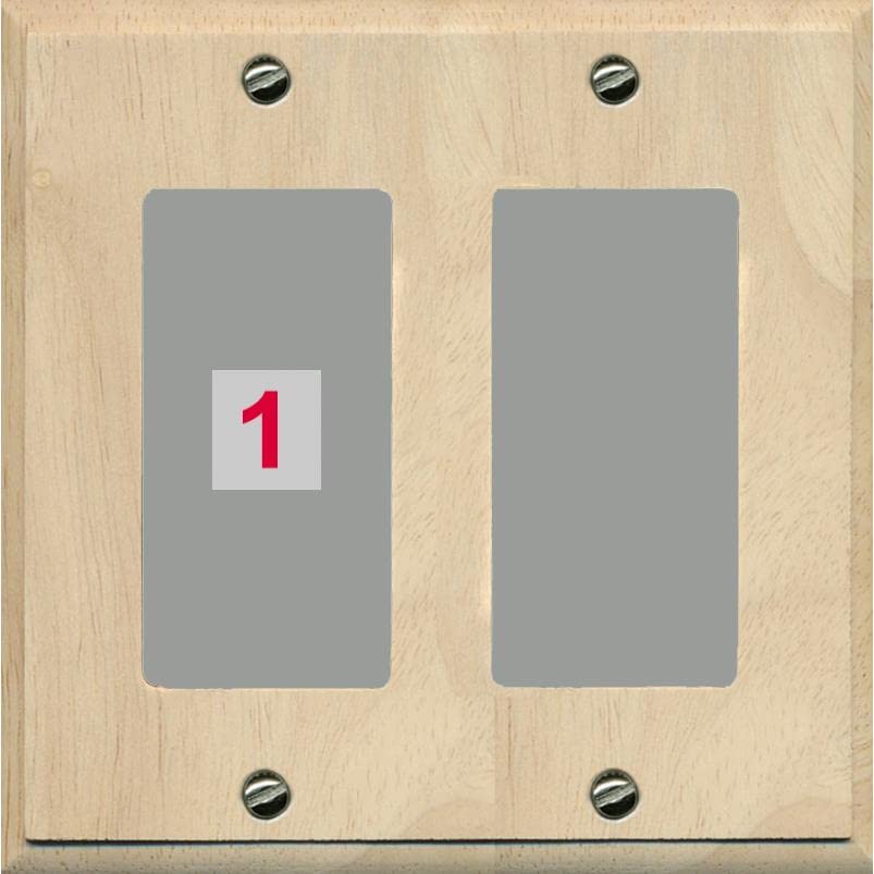 RiteAV Custom Wall Plate 1 Port - 2 Gang [Wood/Gray]