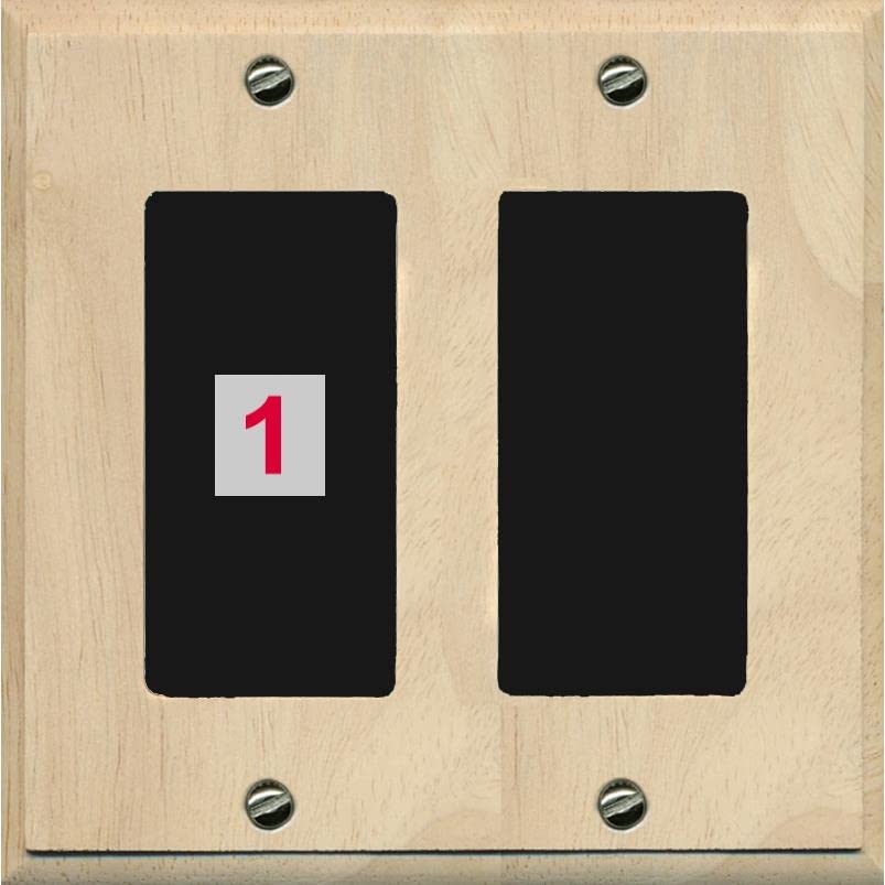 RiteAV Custom Wall Plate 1 Port - 2 Gang [Wood/Black]