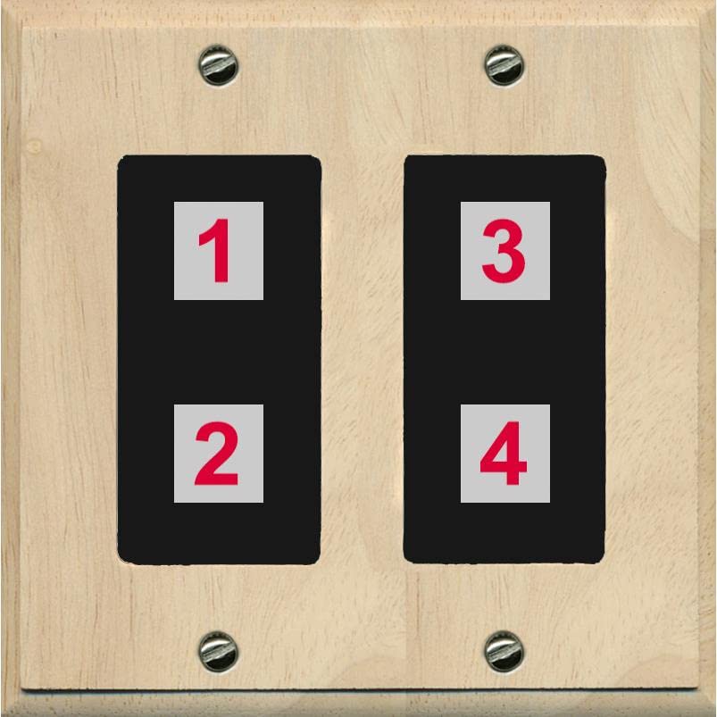 RiteAV Custom 4 Port Custom Wall Plate - 2 Gang [Wood/Black]