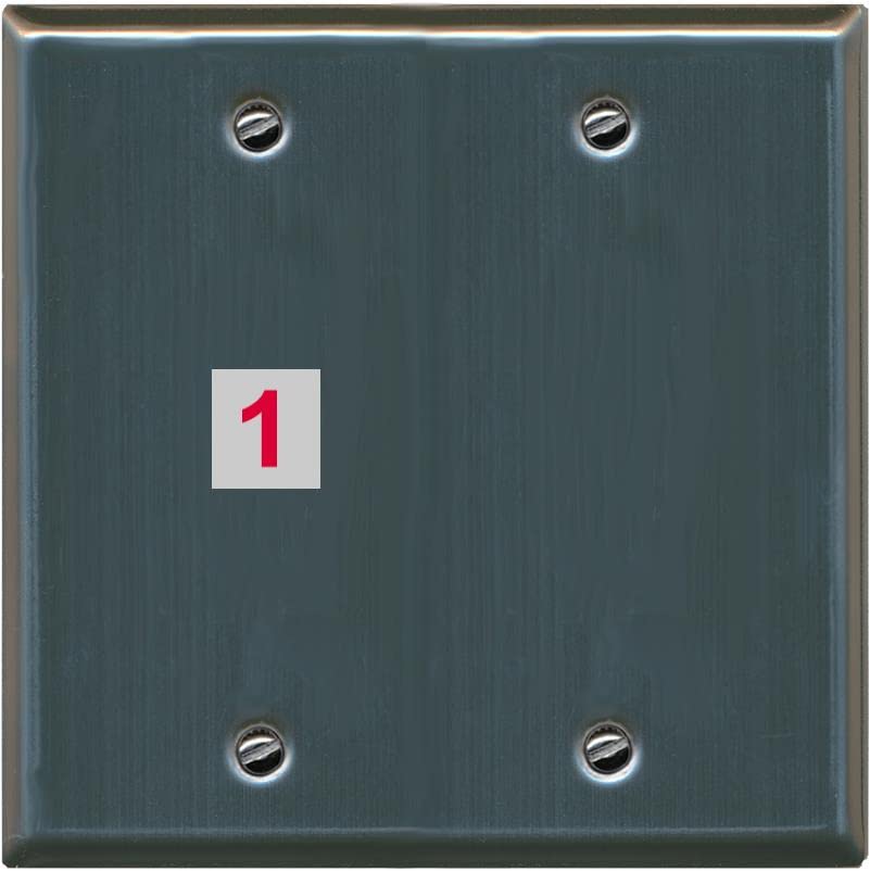 RiteAV Custom Wall Plate 1 Port - Flat 2 Gang [Stainless Steel]