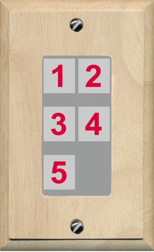 RiteAV Custom Wall Plate 5 Port - 1 Gang [Wood/Gray]