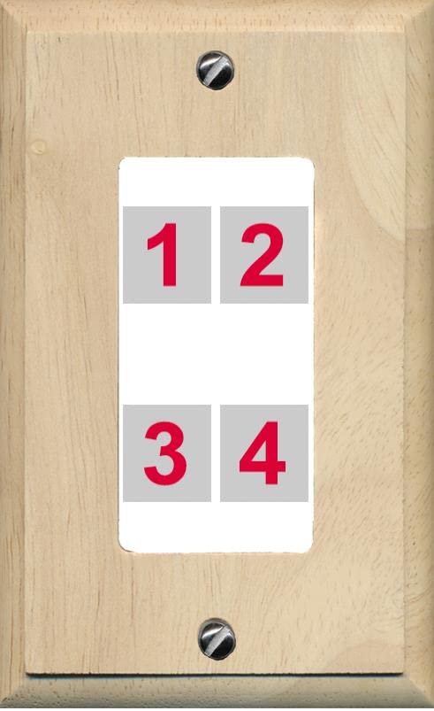 RiteAV Custom 4 Port Custom Wall Plate - 1 Gang [Wood/White]