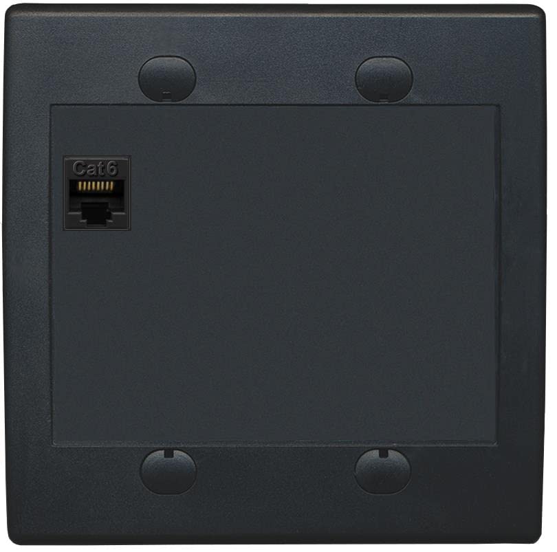 RiteAV 1 Port Cat6 Ethernet Wall Plate Female-Female - Flat 2 Gang [Black/Black]