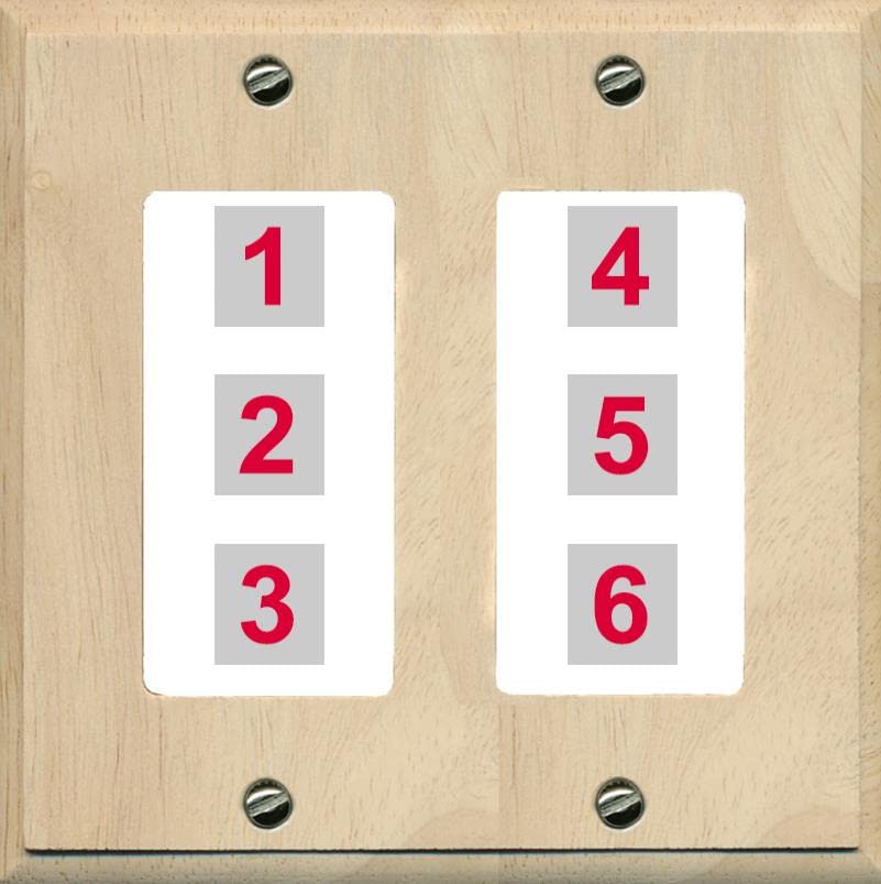 RiteAV 6 Port Custom Wall Plate - 2 Gang [Wood/White]