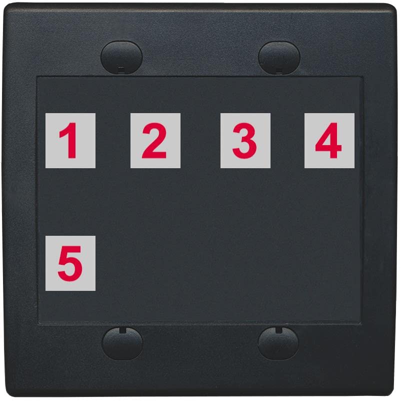 RiteAV Custom Wall Plate 5 Port - Flat 2 Gang [Black/Black]