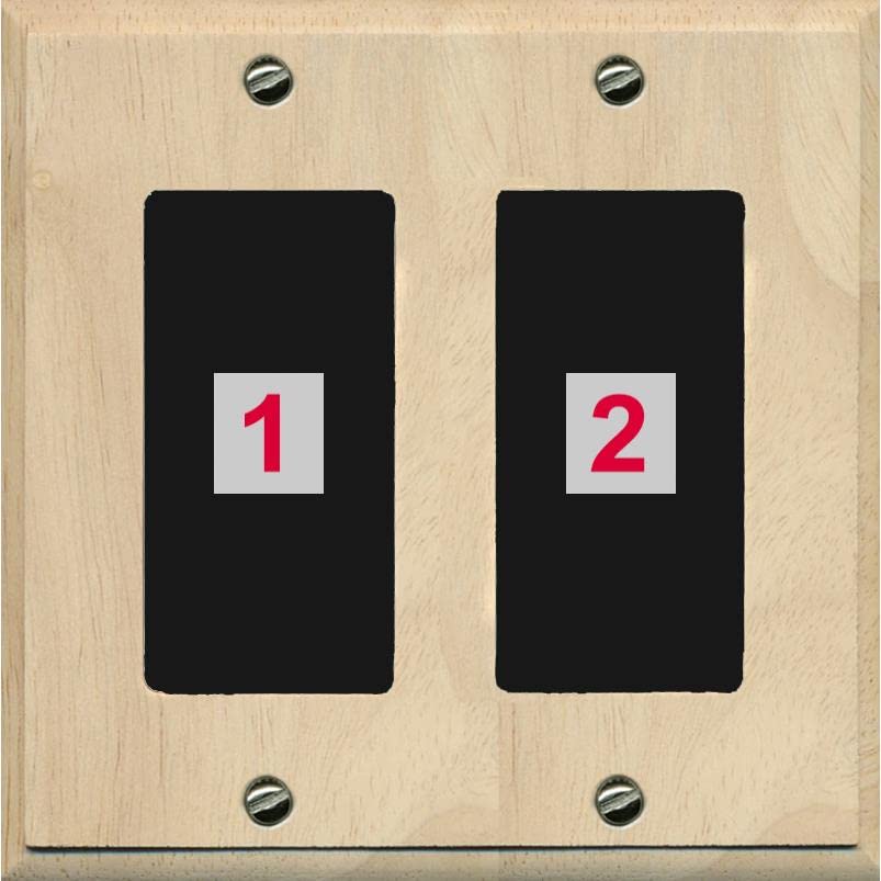 RiteAV Custom Wall Plate 2 Port - 2 Gang [Wood/Black]