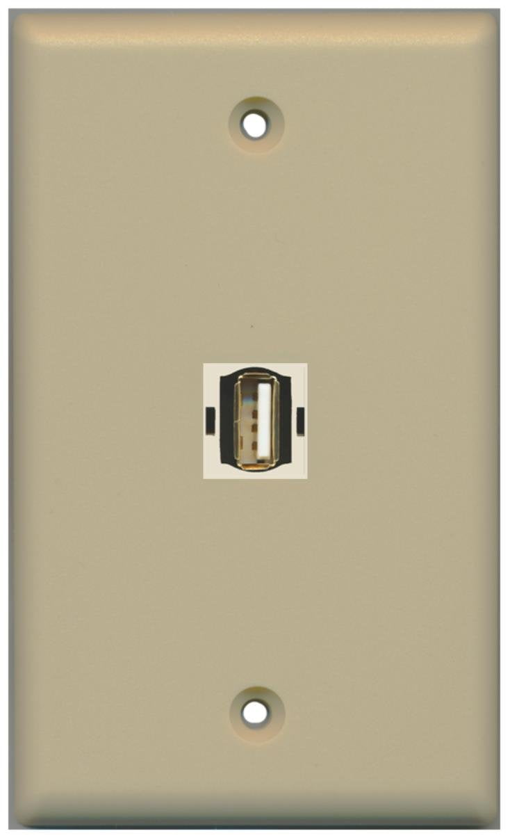 RiteAV 1 USB A/A for Computer & Printer Wall Plate Coupler Keystone Type - Ivory