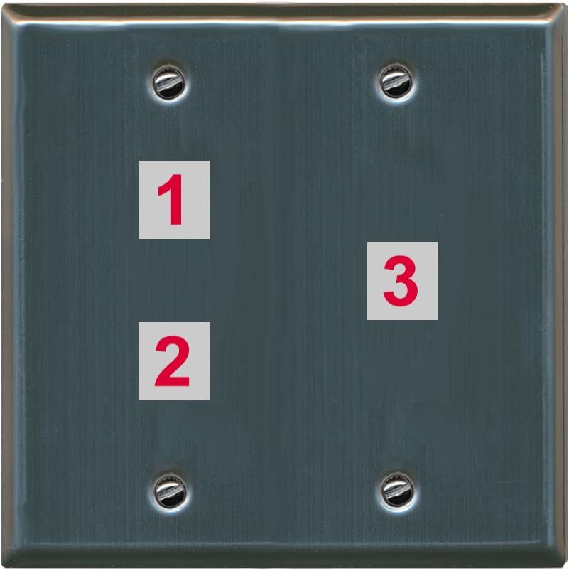 RiteAV Custom Wall Plate 3 Port - Flat 2 Gang [Stainless Steel]