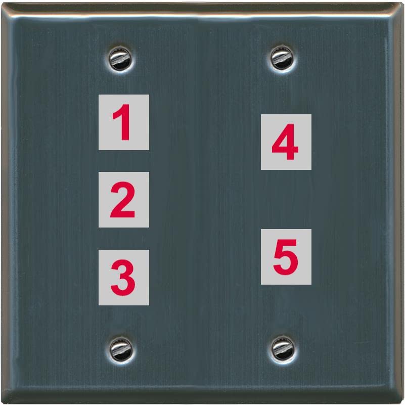 RiteAV Custom Wall Plate 5 Port - Flat 2 Gang [Stainless Steel]