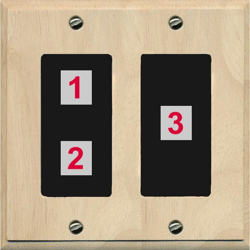 RiteAV Custom Wall Plate 3 Port - 2 Gang [Wood/Black]