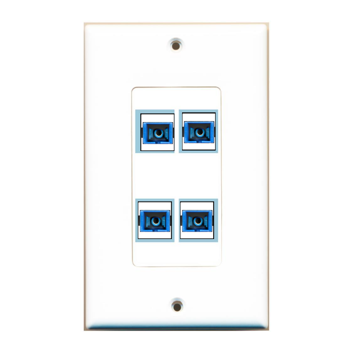 4 Port Custom Keystone Wall Plate DecorZ White