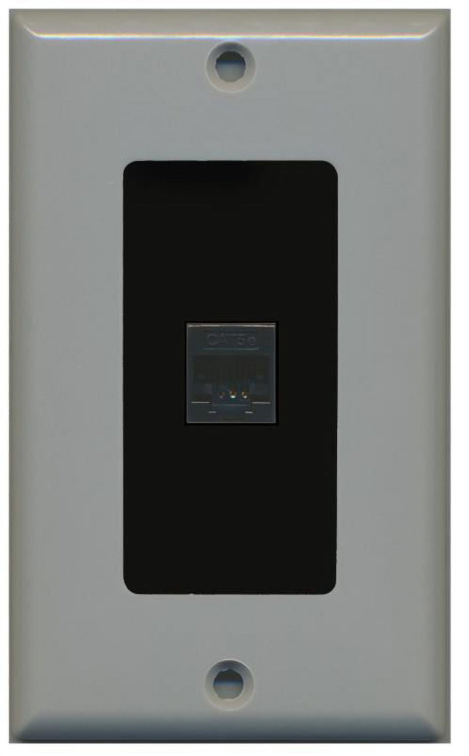 RiteAV Decorative 1 Gang 1 Port Cat5e Wall Plate - Gray/Black