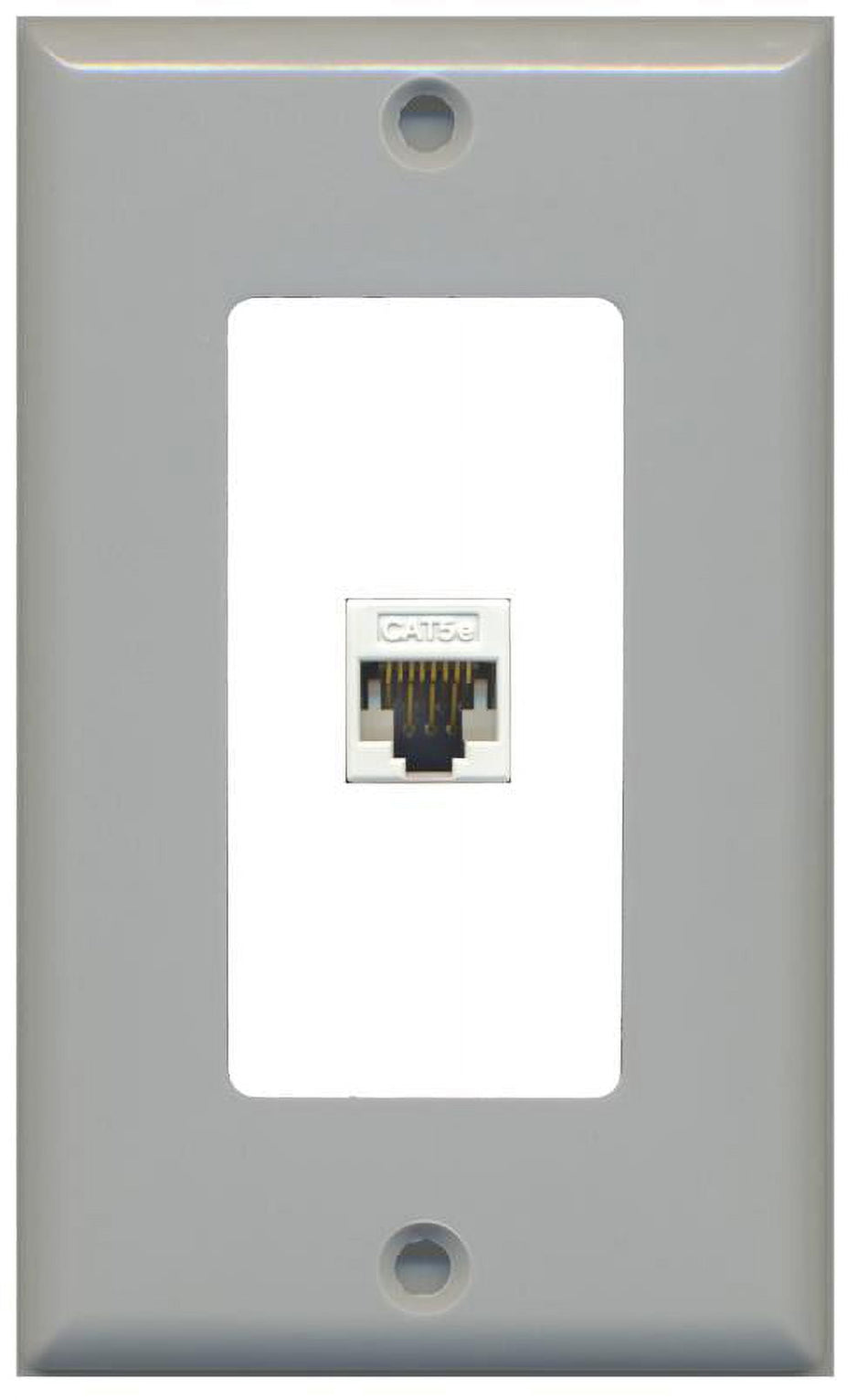 RiteAV Decorative 1 Gang 1 Port Cat5e Wall Plate - Gray/White