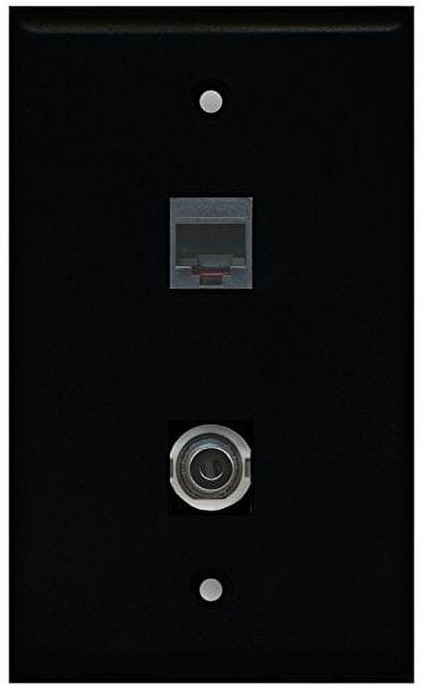RiteAV - Black 1 Port Phone Black 1 Port 3.5mm Wall Plate