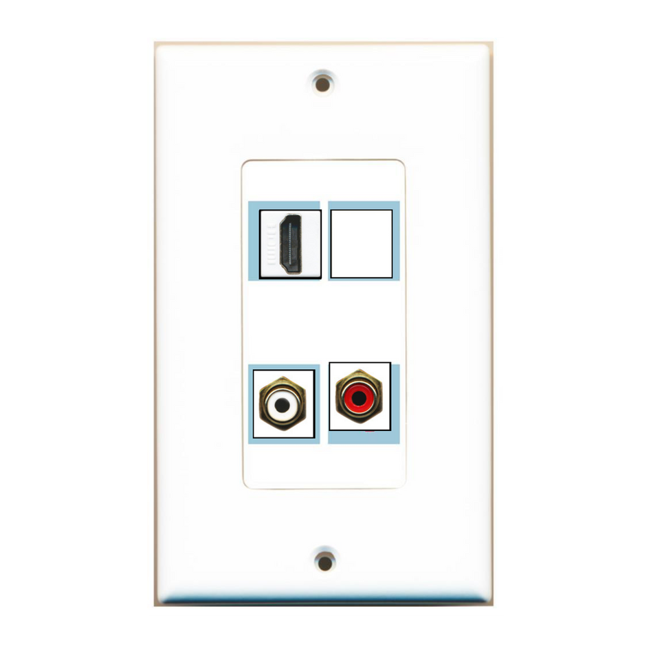 4 Port Custom Keystone Wall Plate DecorZ White