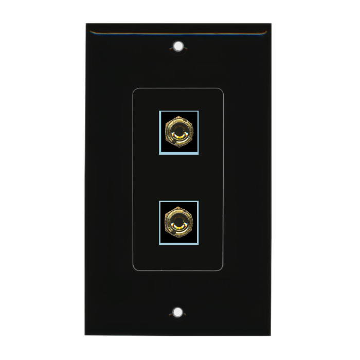 2 Port Custom Keystone Wall Plate DecorZ Black