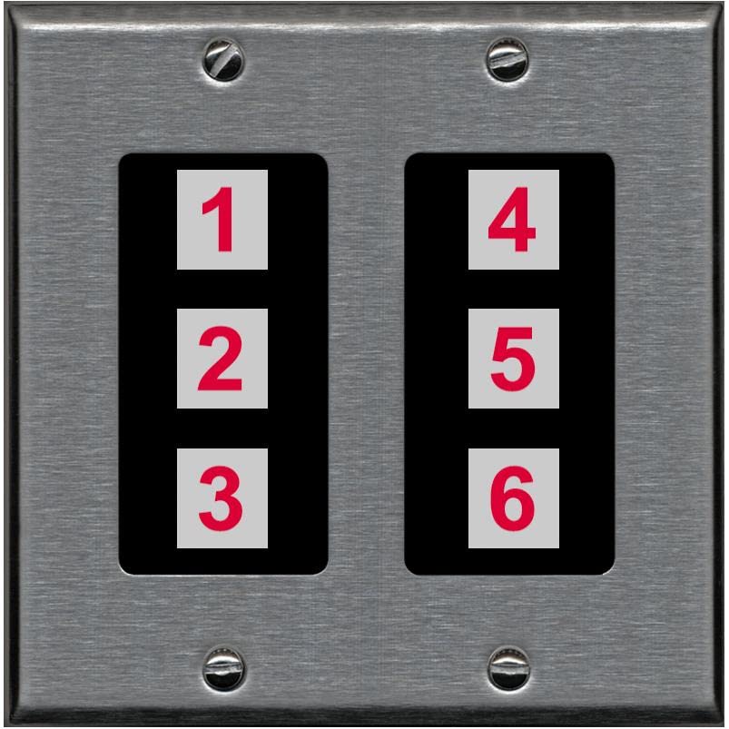 RiteAV 6 Port Custom Wall Plate - 2 Gang [Stainless/Black]
