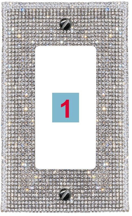 RiteAV Custom Wall Plate 1 Port - 1 Gang Decorative [Bling/White]