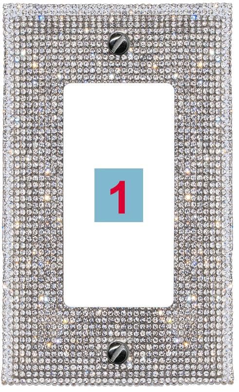 RiteAV Custom Wall Plate 1 Port - 1 Gang Decorative [Bling/White]