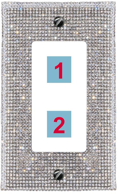 RiteAV Custom Wall Plate 2 Port - 1 Gang Decorative [Bling/White]