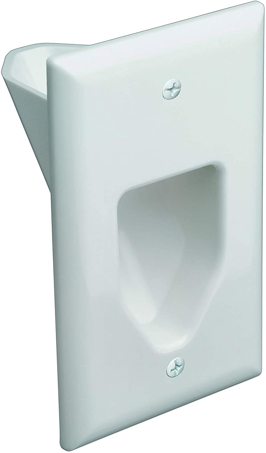 RiteAV - 1 Gang Recessed Low Voltage Wall Plate - White