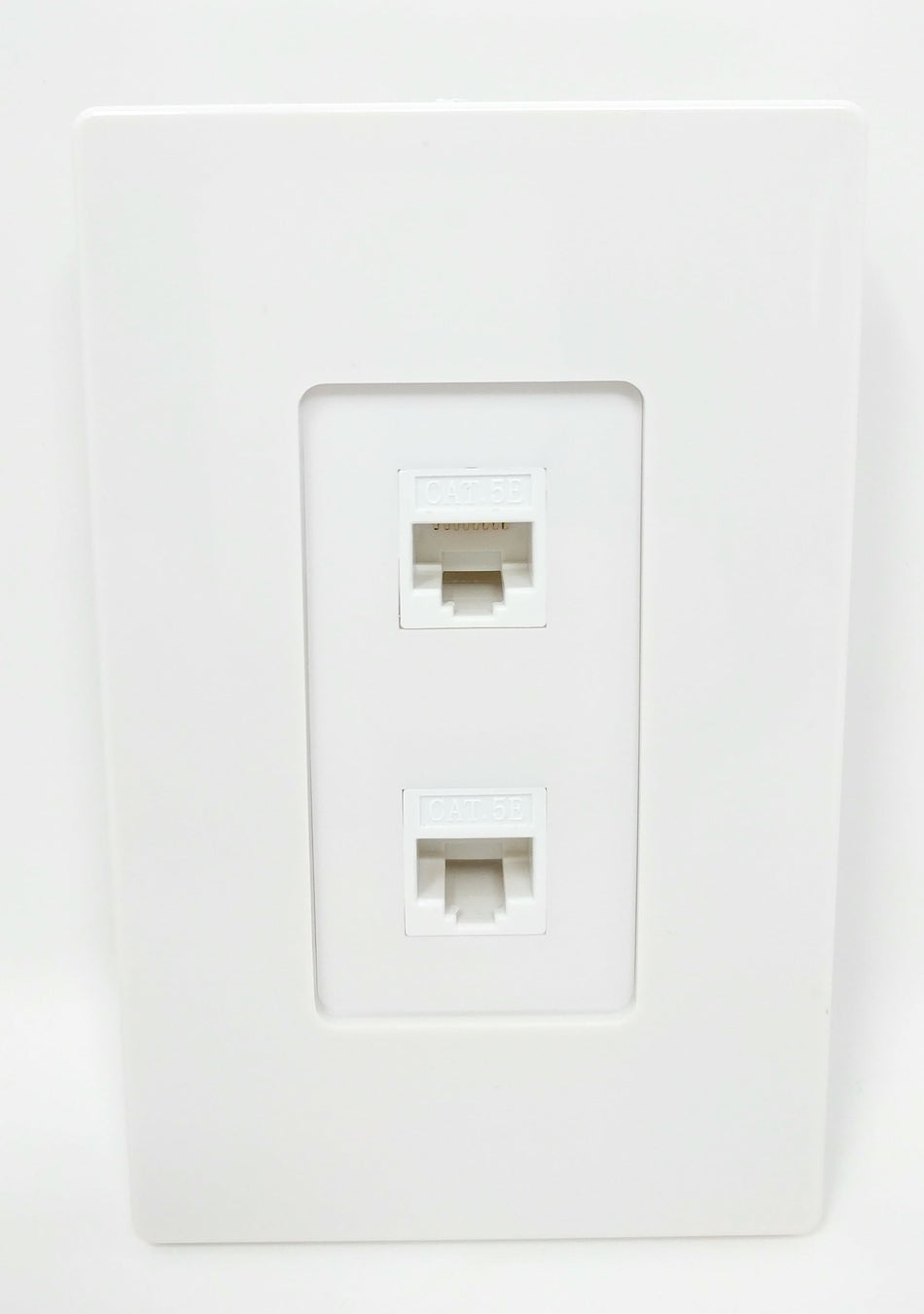 RiteAV - 2 Port Cat5e Ethernet Wall Plate Screwless Decorative - White