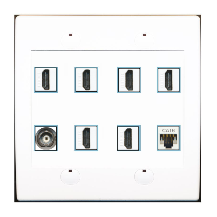 Custom Wall Plate White with up to 8 Keystone Ports