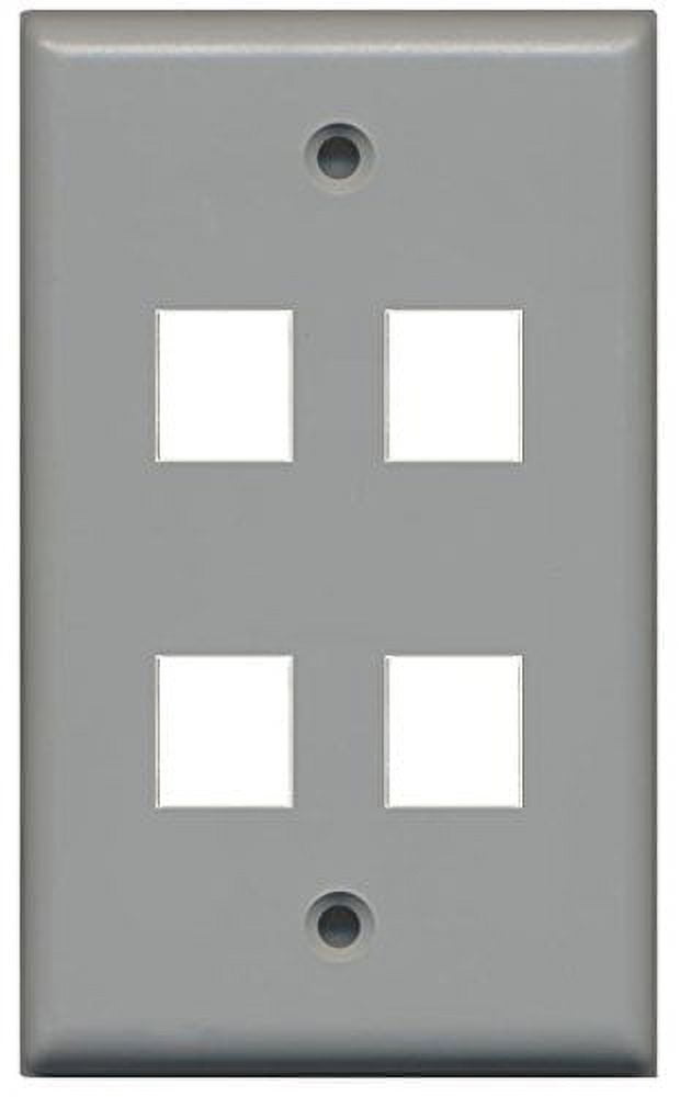 RiteAV Blank Wall Plate for Keystone Jacks - Ivory 1 Gang 4 Port
