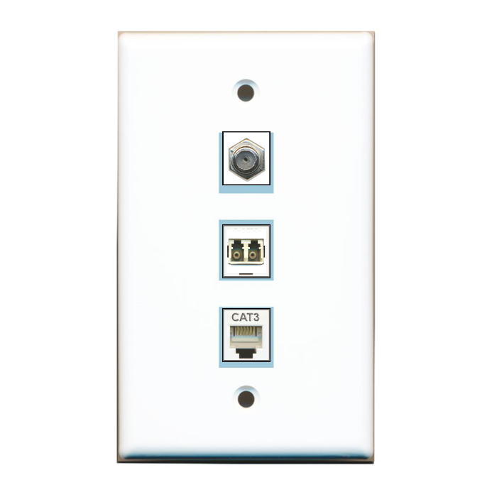 3 Port Custom Keystone Wall Plate Solid White