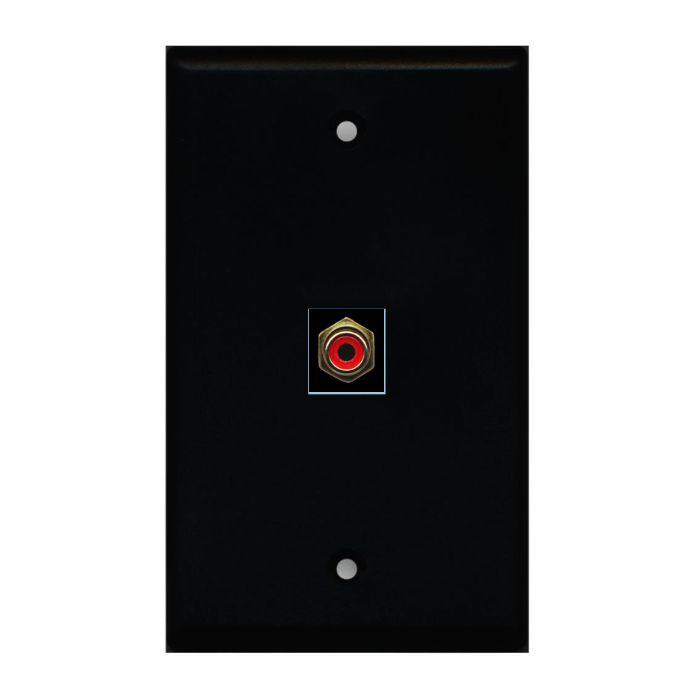 1 Port Custom Keystone Wall Plate Solid Black