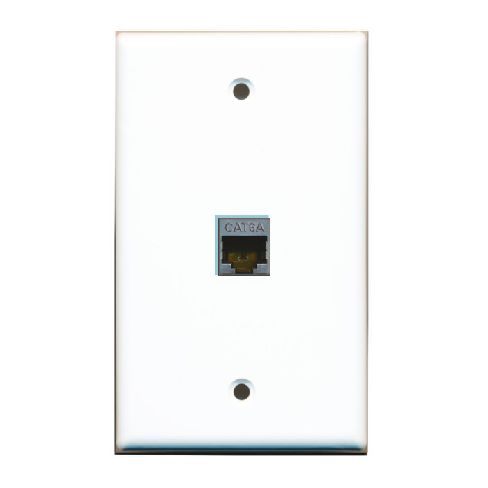 1 Port Custom Keystone Wall Plate Solid White