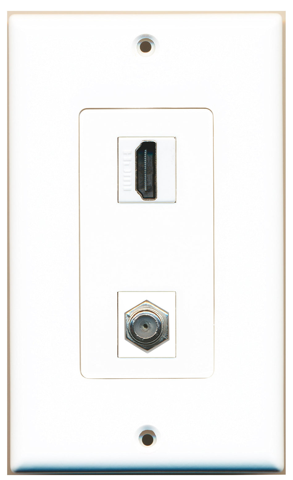 RiteAV 1 Port HDMI 1 Port Coax Type Wall Plate OVERSIZED