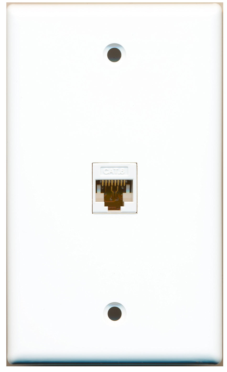 RiteAV - 1 Port Cat6 Ethernet White Wall Plate White - Bracket Included
