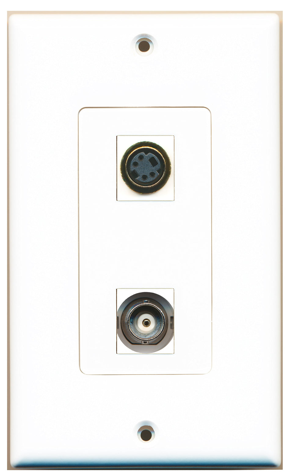 RiteAV 1 Port S-Video 1 Port BNC Type Wall Plate Oversized
