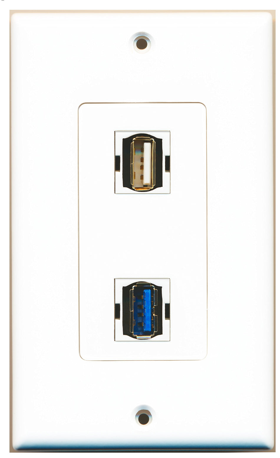 RiteAV 1 Port USB A-A 1 Port USB 3 A-A Wall Plate OVERSIZED