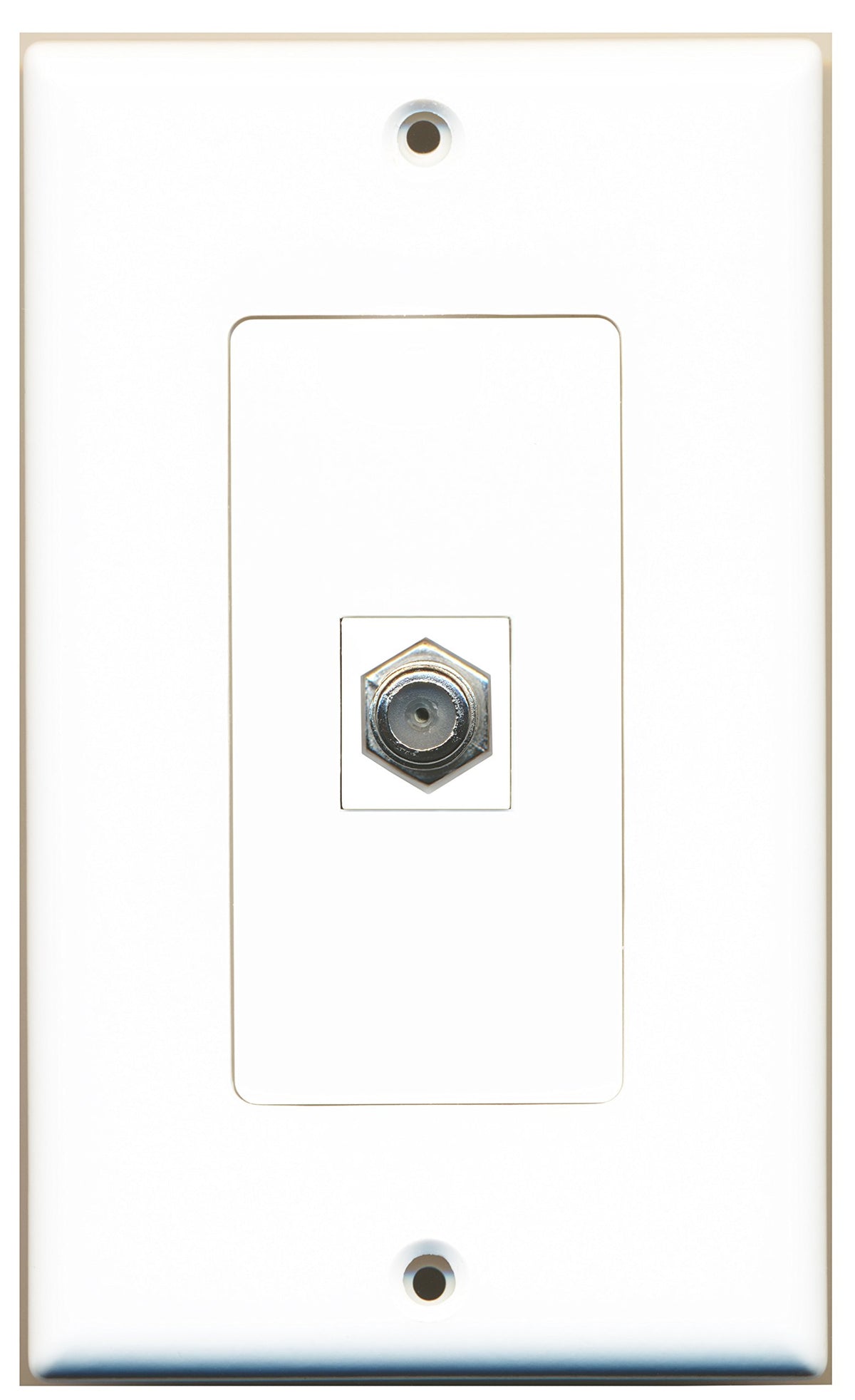RiteAV 1 Coax Cable TV Port Wall Plate OVERSIZED White