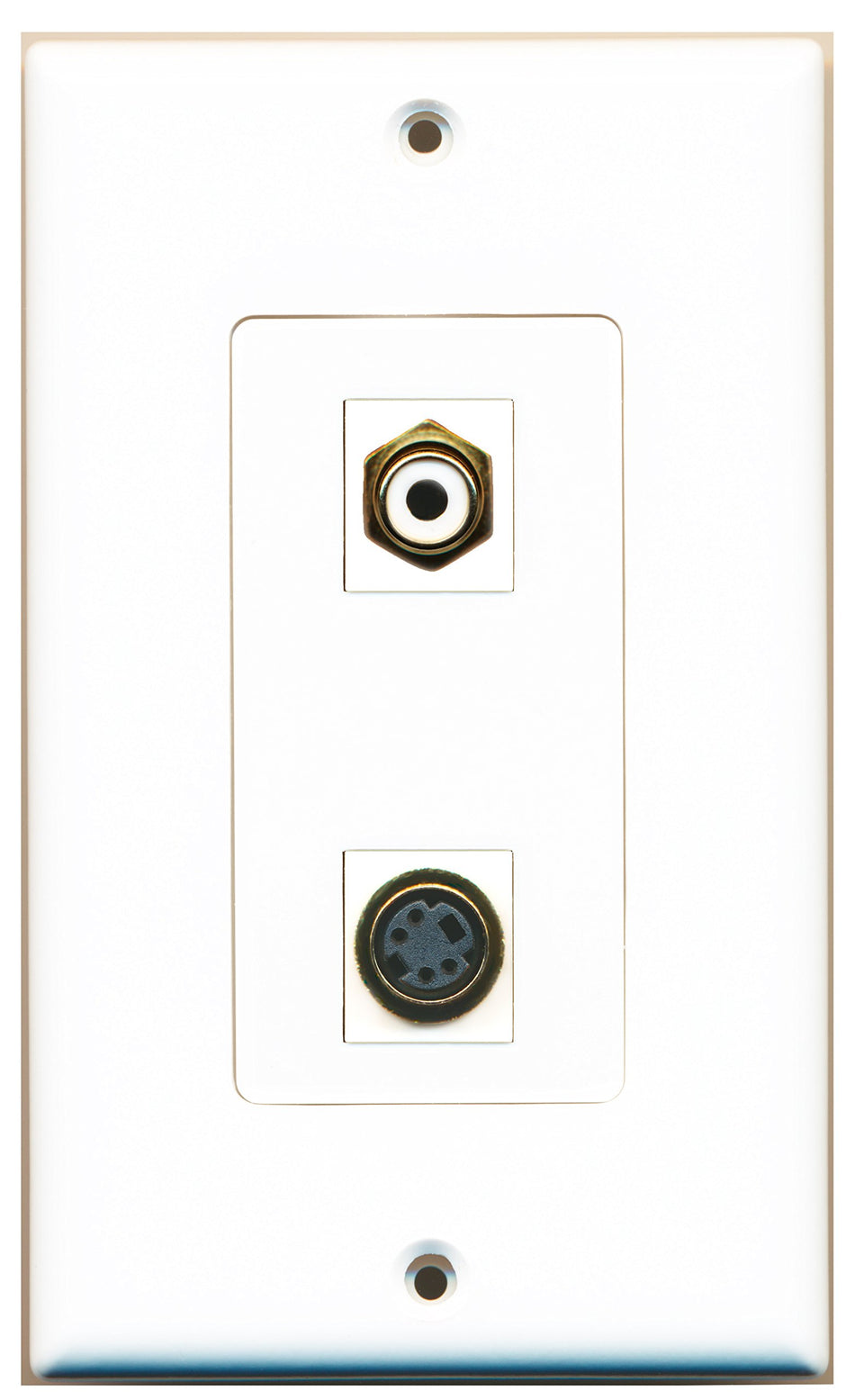RiteAV 1 Port RCA White 1 Port S-Video Type Wall Plate OVERSIZED