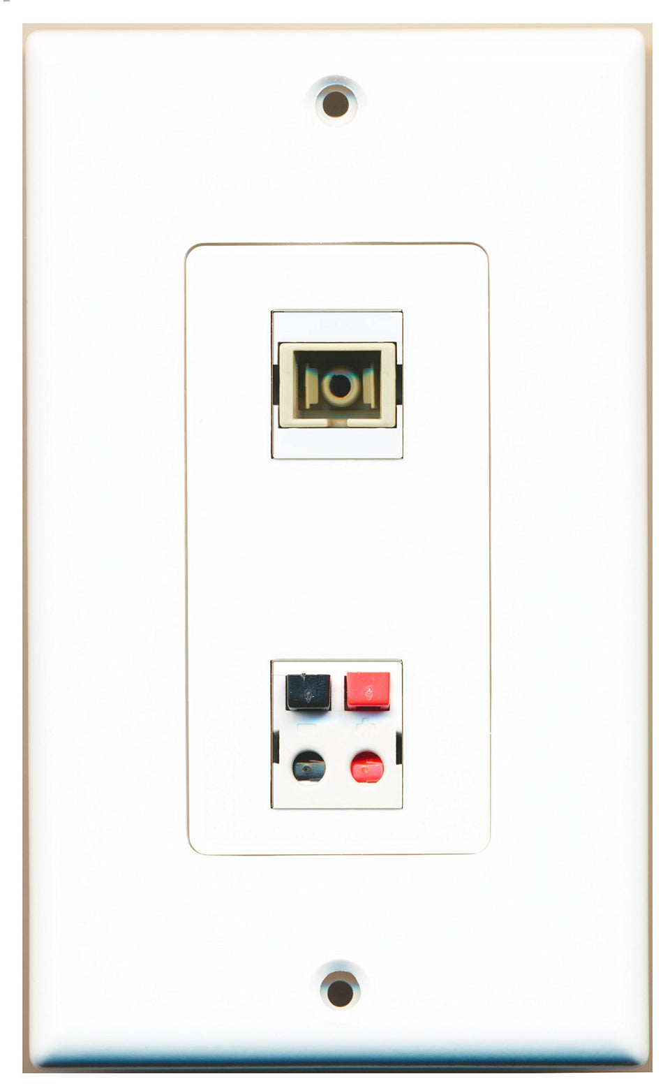 RiteAV 1 Port SC Fiber Multimode Simplex 1 Port Speaker Wall Plate OVERSIZED