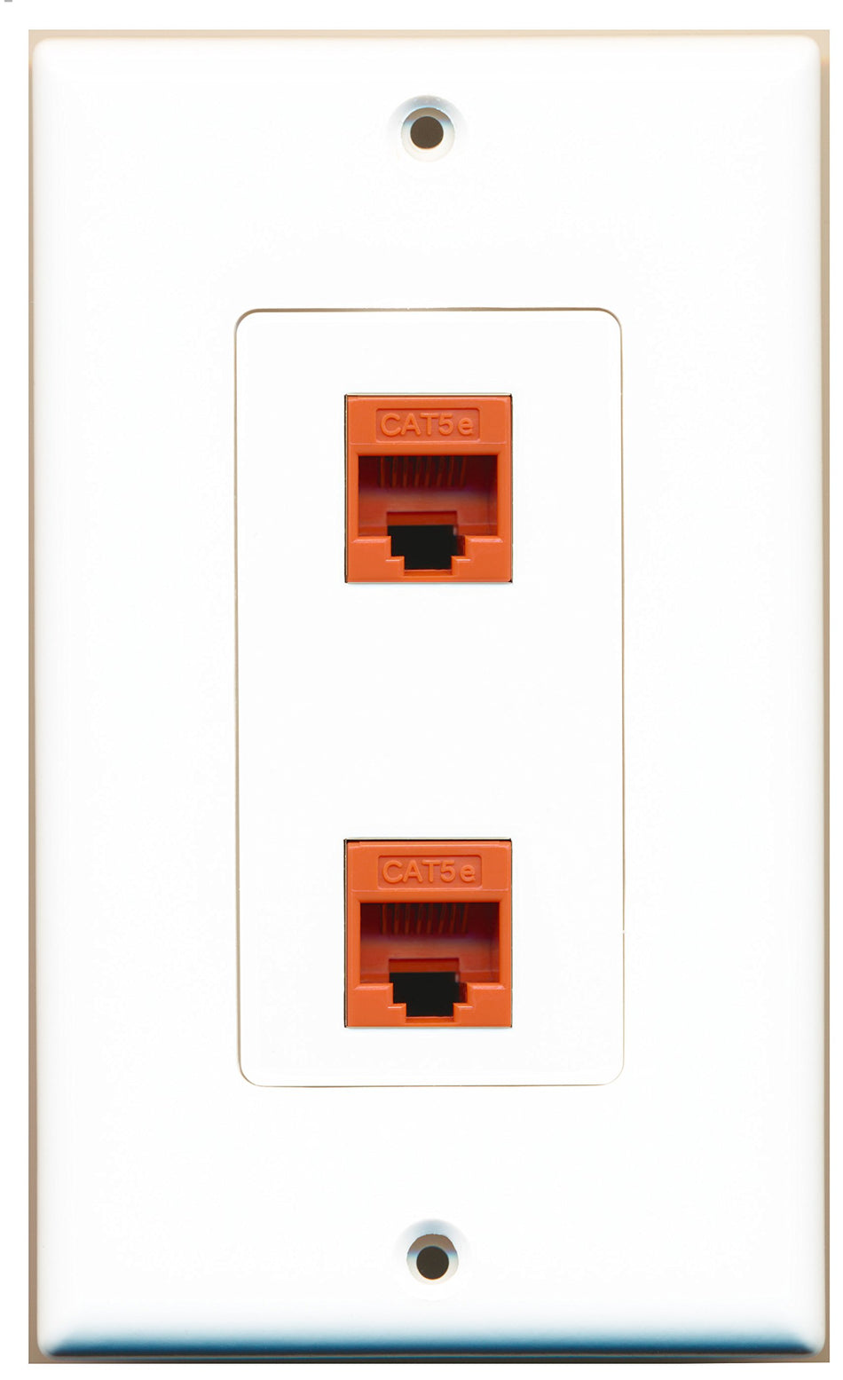 RiteAV 2 Port Cat5e Ethernet Orange Wall Plate OVERSIZED