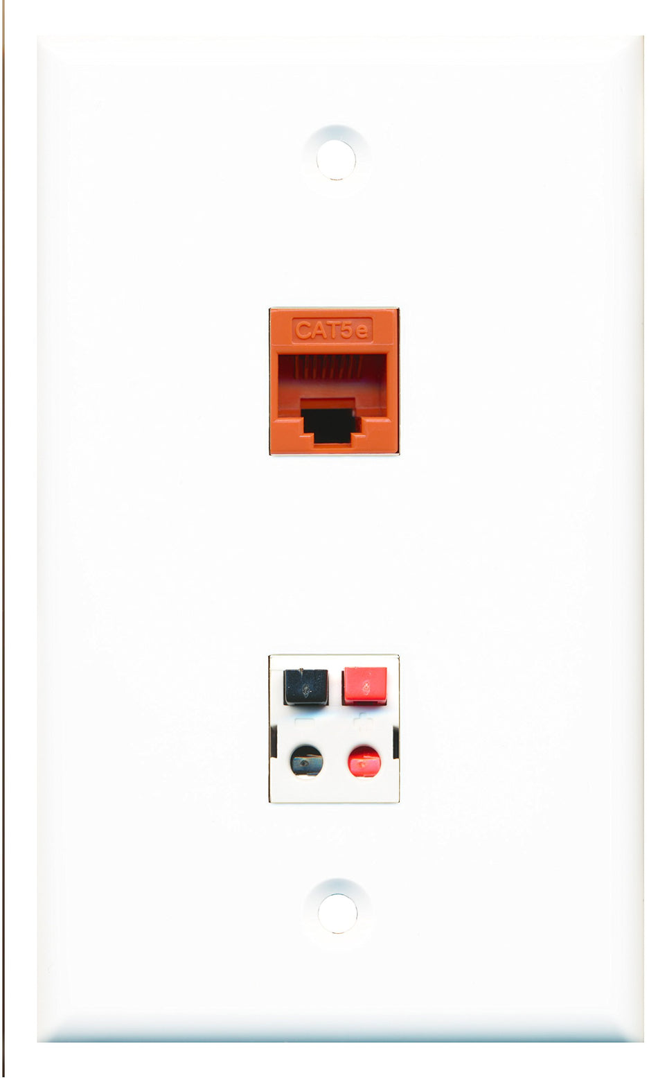 RiteAV - 1 Port Cat5e Ethernet Orange 1 Port Speaker Wall Plate - Bracket Included