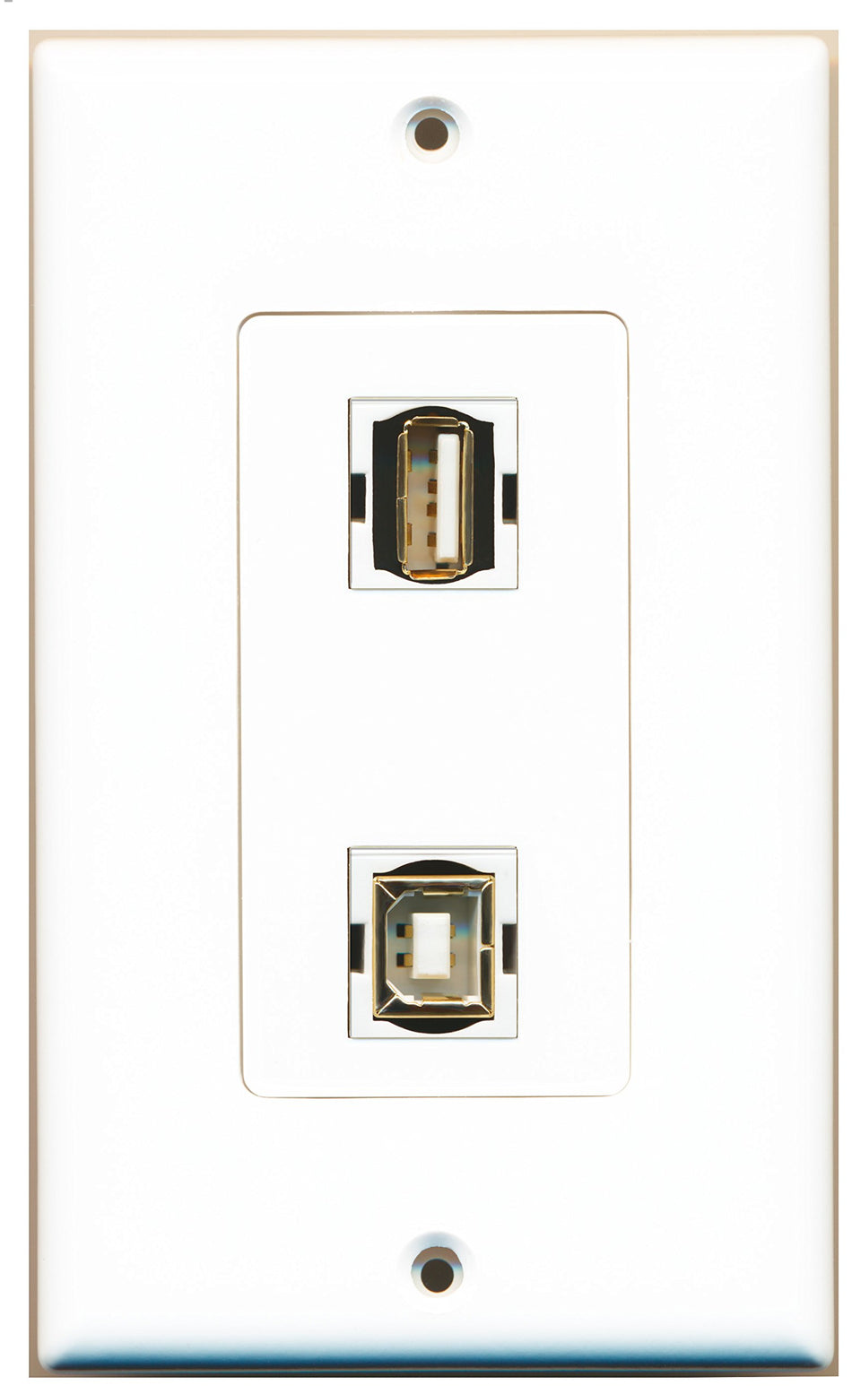 RiteAV 1 Port USB A-A 1 Port USB B-B Wall Plate OVERSIZED