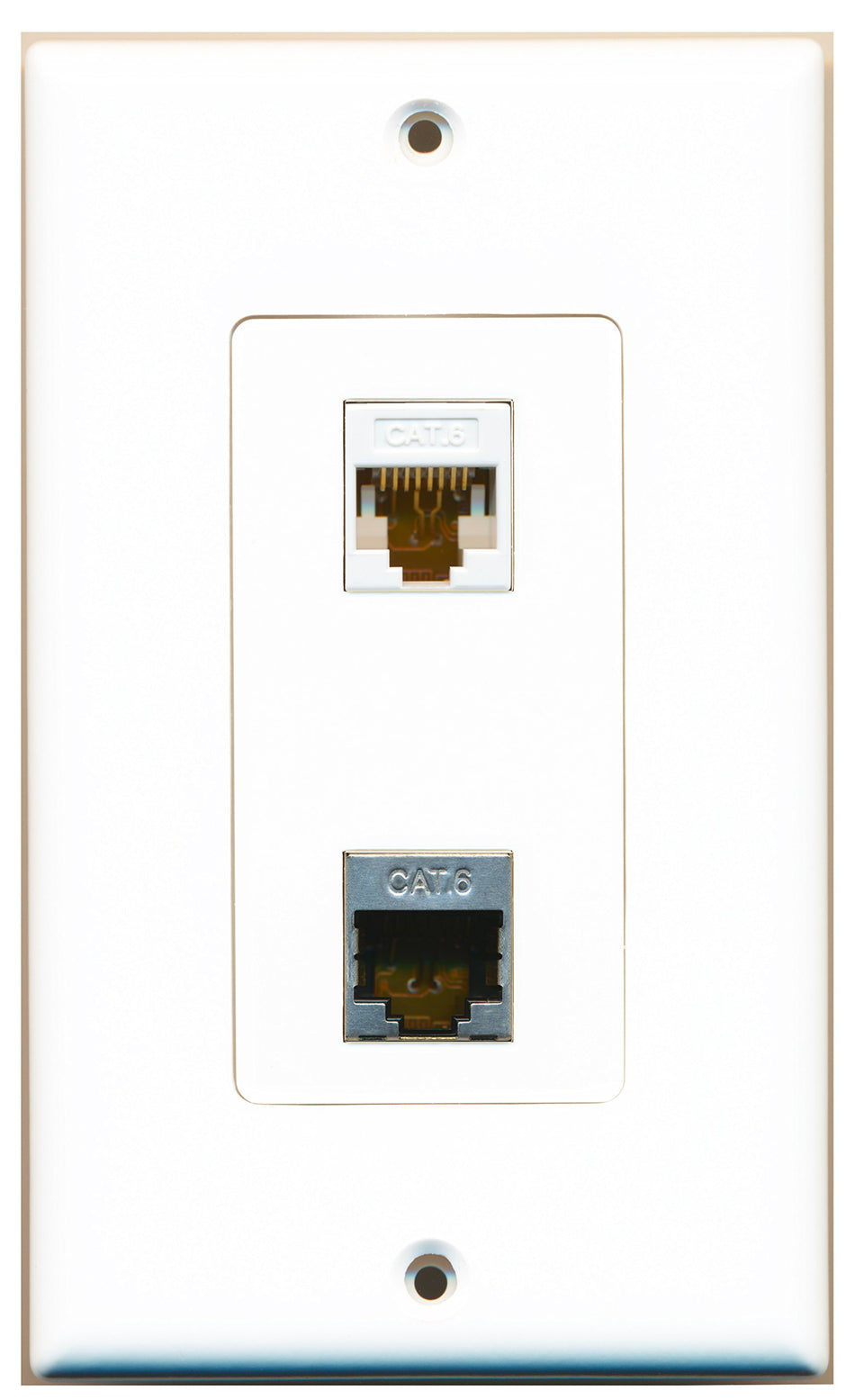 RiteAV 1 Port Shielded Cat6 1 Port Cat6 White Type Wall Plate OVERSIZED