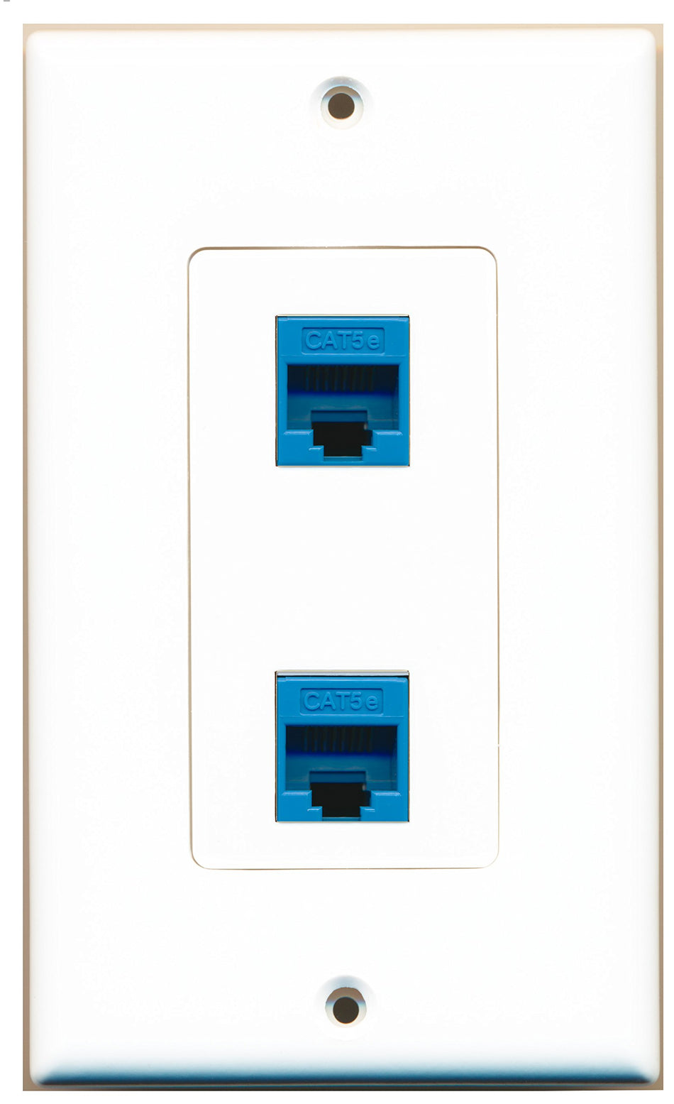 RiteAV 2 Port Cat5e Ethernet Blue Wall Plate OVERSIZED