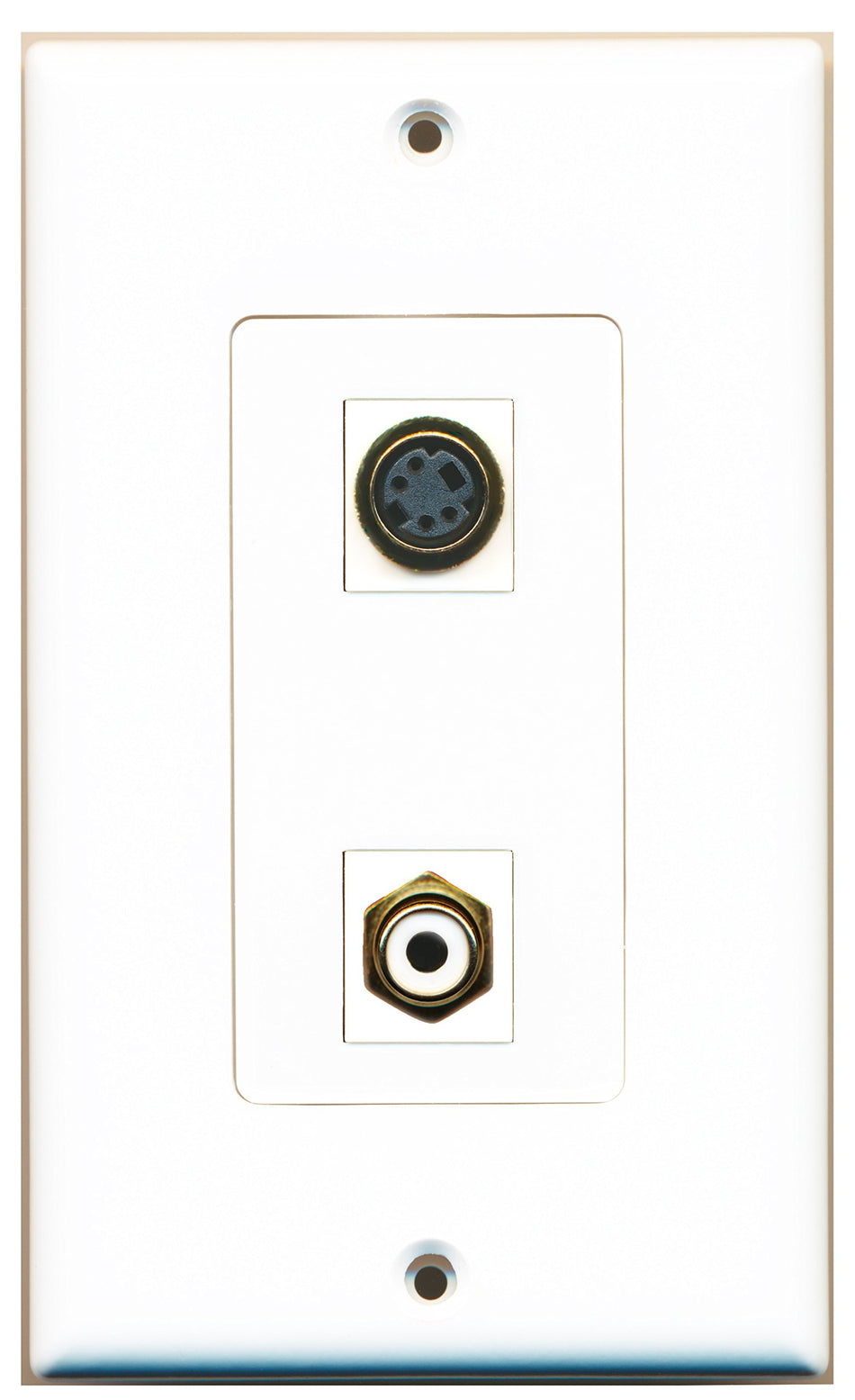 RiteAV 1 Port RCA White 1 Port S-Video Wall Plate OVERSIZED White
