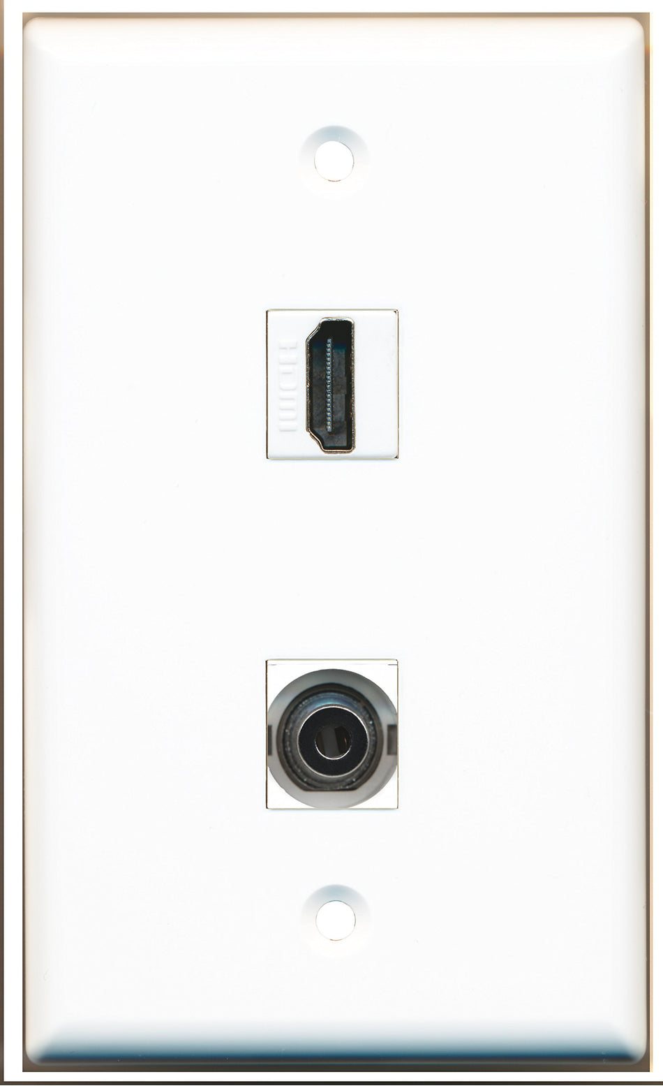 RiteAV - 1 Port HDMI 1 Port 3.5mm Wall Plate - Bracket Included