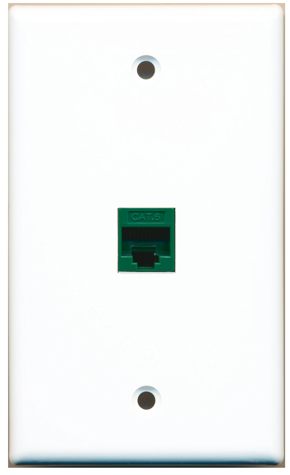 RiteAV - 1 Port Cat6 Ethernet Green Wall Plate - Bracket Included