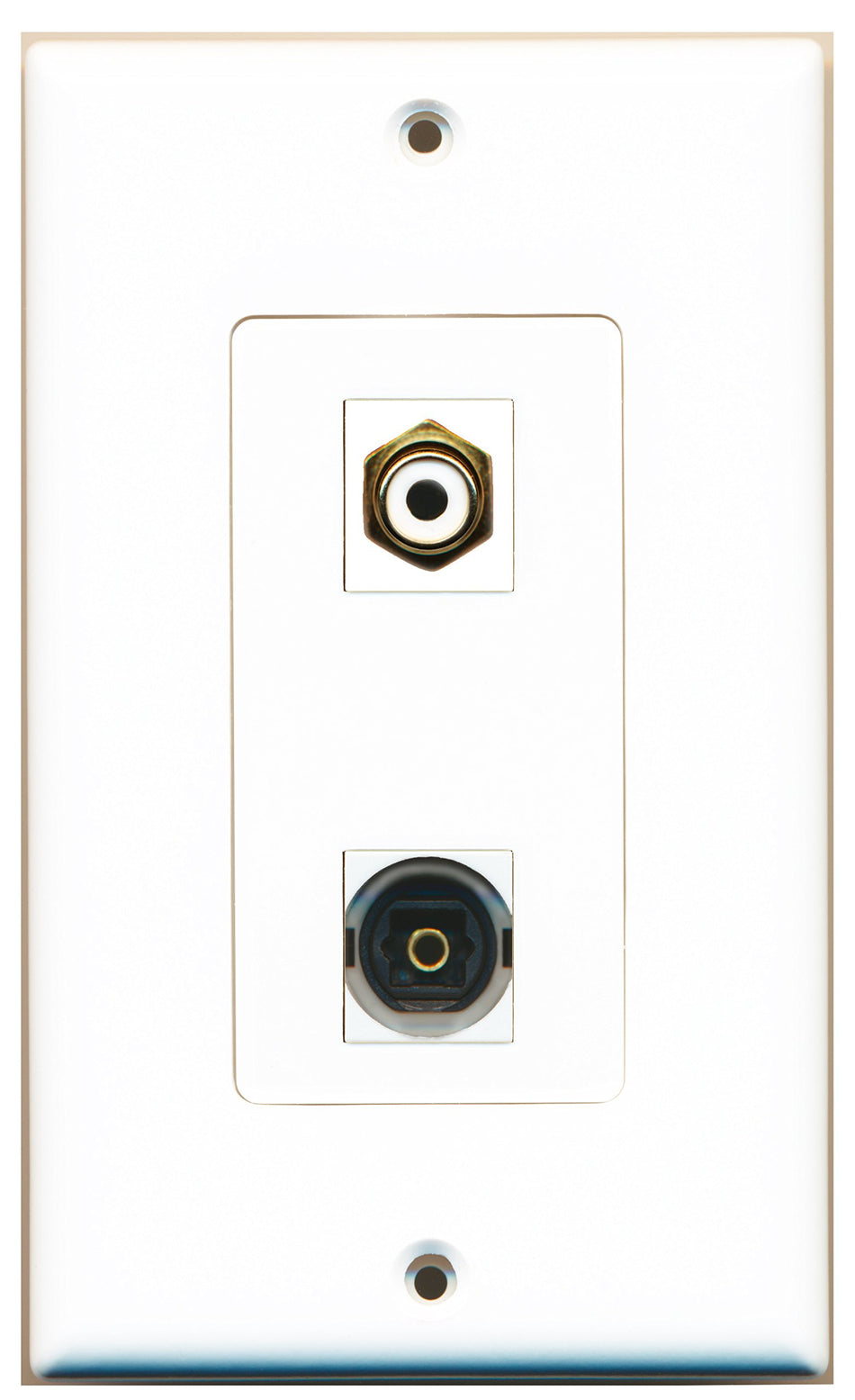 RiteAV 1 Port RCA White 1 Port Toslink Type Wall Plate OVERSIZED