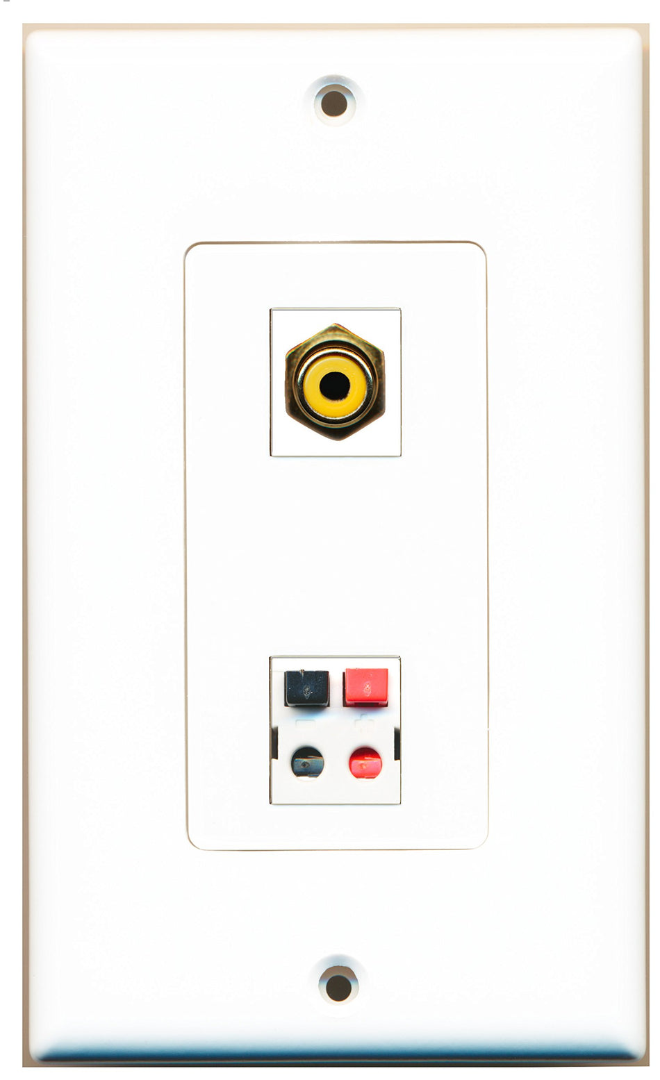 RiteAV 1 Port RCA Yellow 1 Port Speaker Wall Plate OVERSIZED